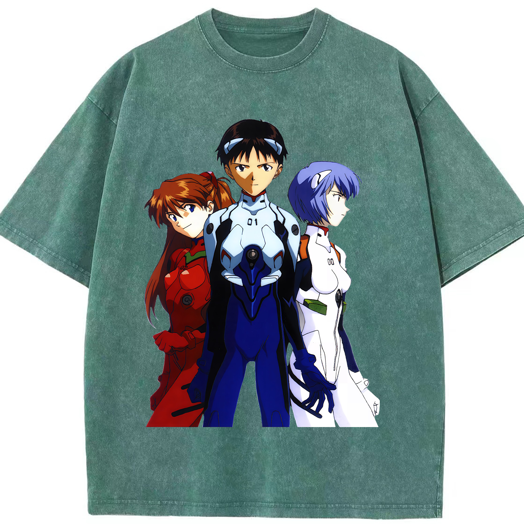（画像用） EVA 新世紀エヴァンゲリオン 綿100% ヴィンテージ風 半袖Tシャツ（フロントプリント）